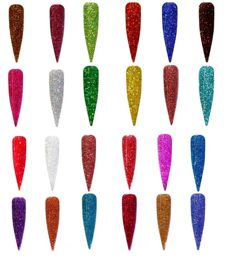 XICHEN 24 Colors Nail Art Make Up Glitter Shimmer Dust Powder Decoration - Image 3